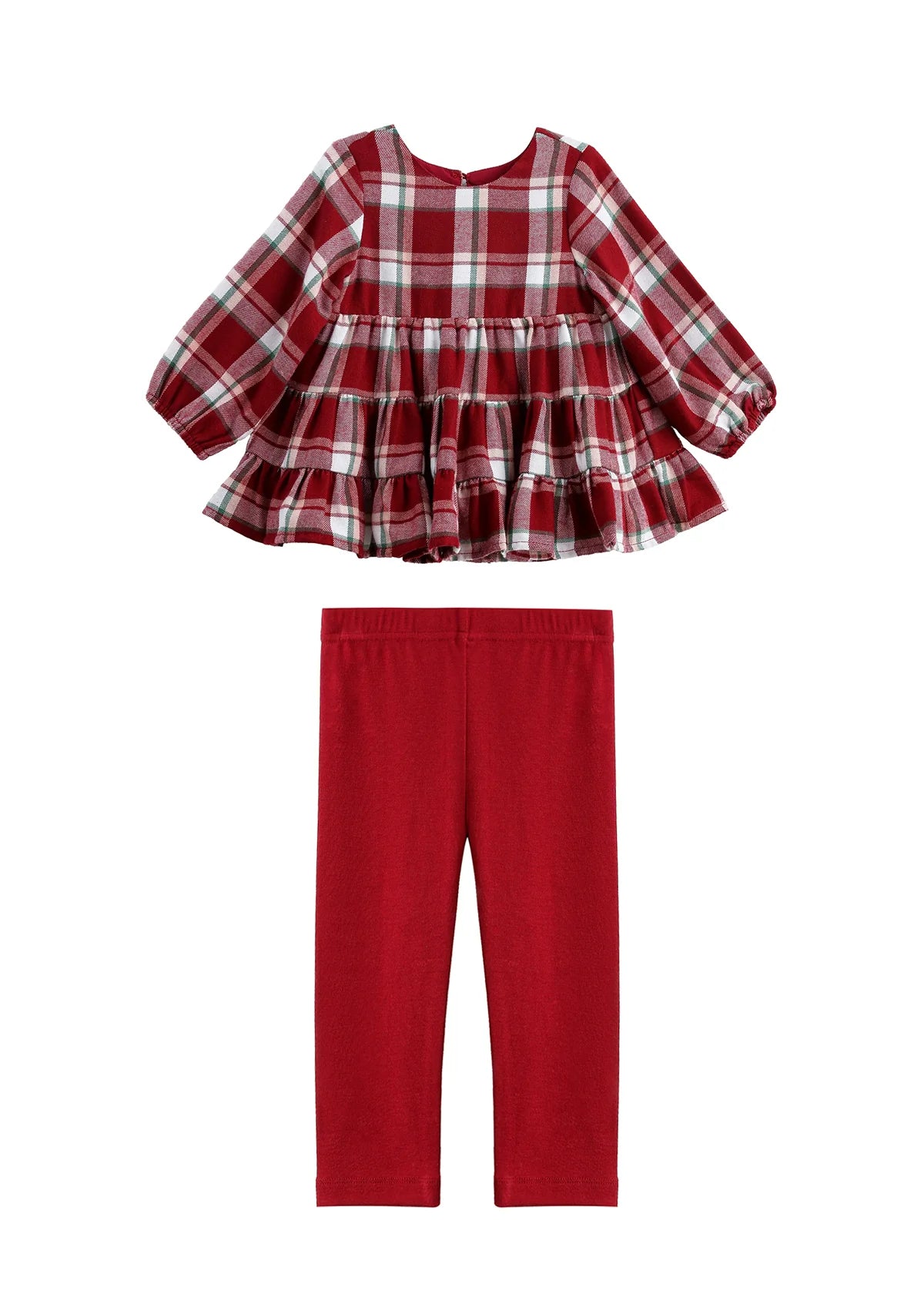 Winterberry Plaid Tiered Top & Legging Set