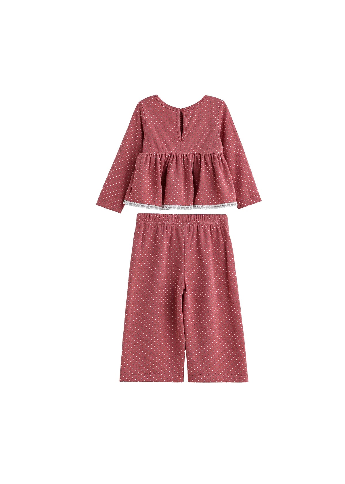 Maribelle Polka Dot Peplum Top & Pant Set