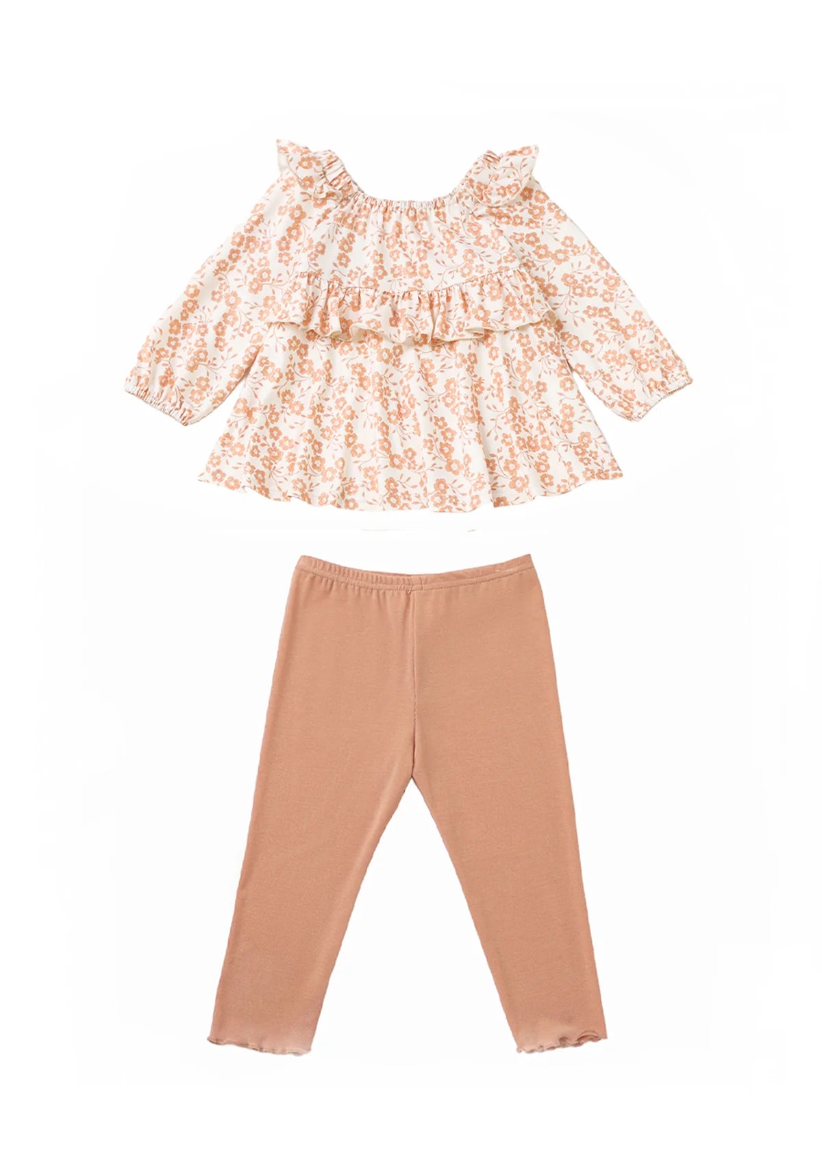 Honey Petals Floral Ruffle Top & Legging Set