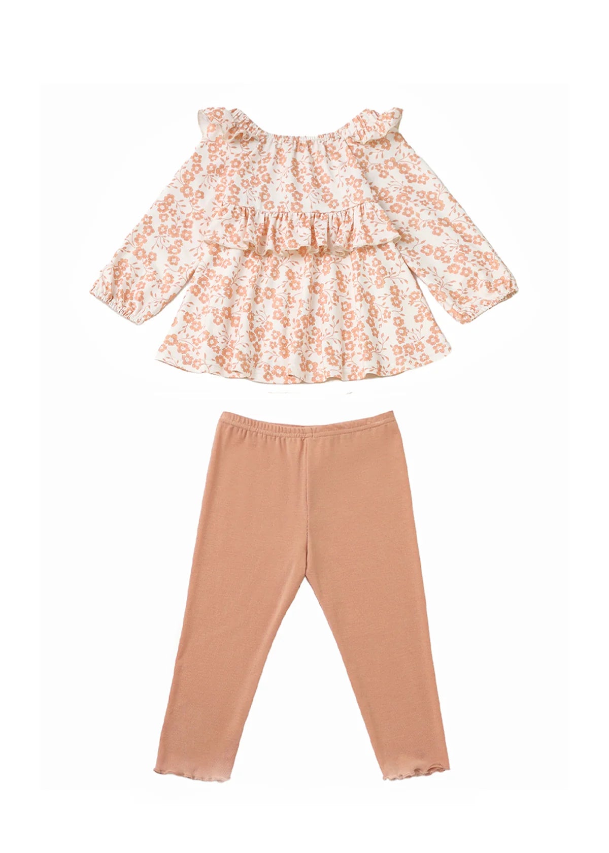 Honey Petals Floral Ruffle Top & Legging Set