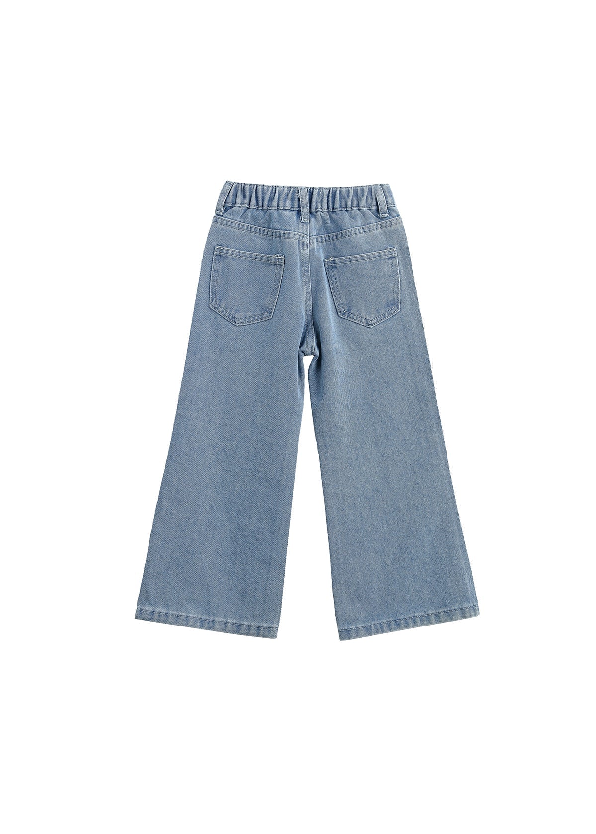 Bow Embroidered Rhinestone Wide Leg Jeans