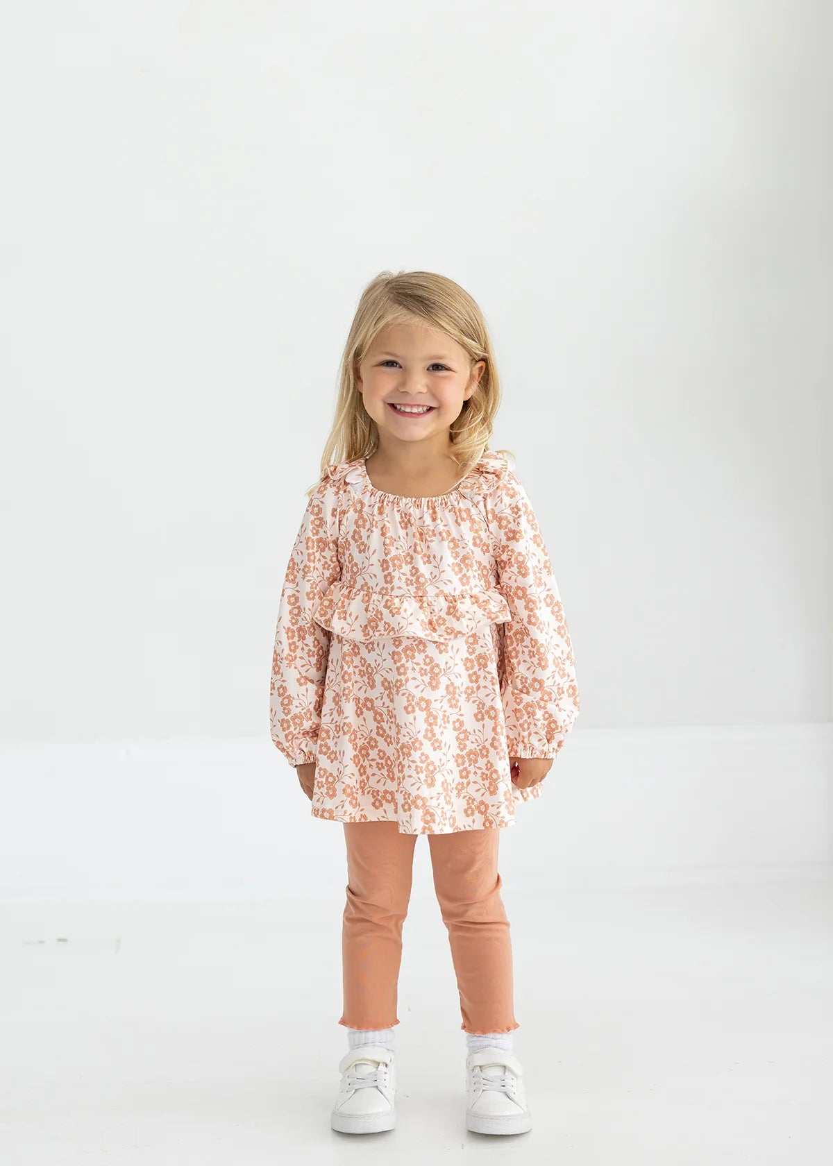 Honey Petals Floral Ruffle Top & Legging Set