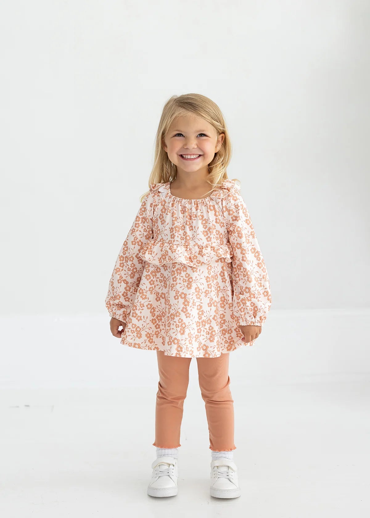 Honey Petals Floral Ruffle Top & Legging Set