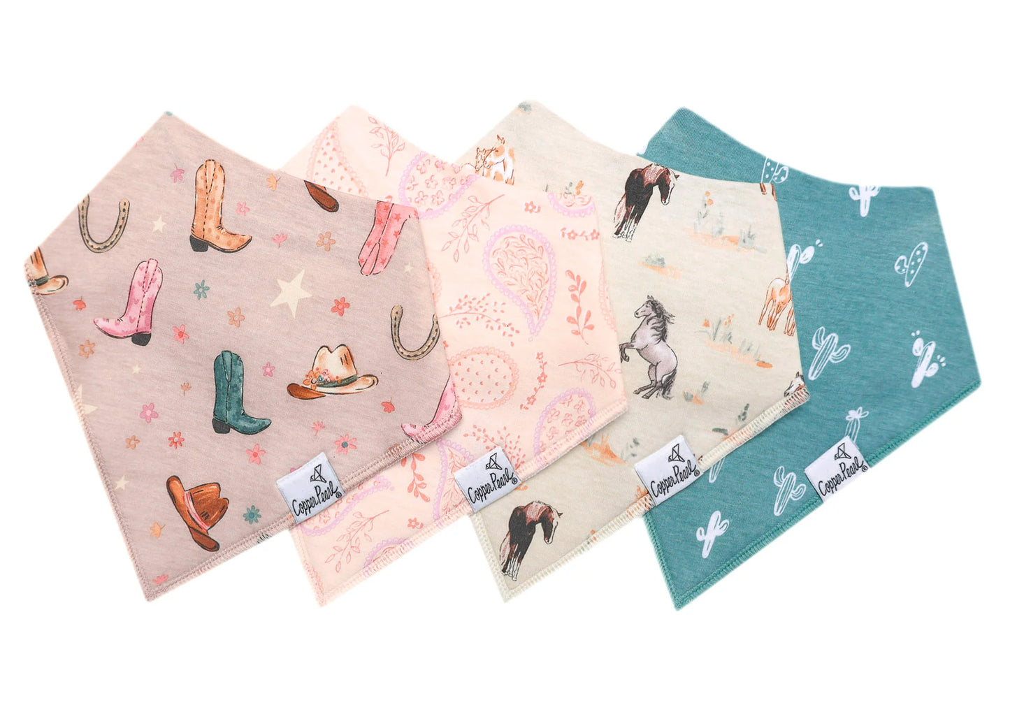 Cheyenne 4 Pack Bandana Bibs - Doodlebug's Children's Boutique