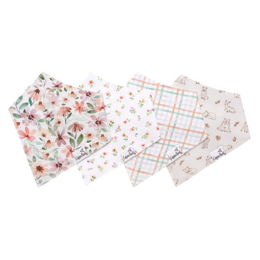 Natalie 4 Pack Bandana Bibs - Doodlebug's Children's Boutique
