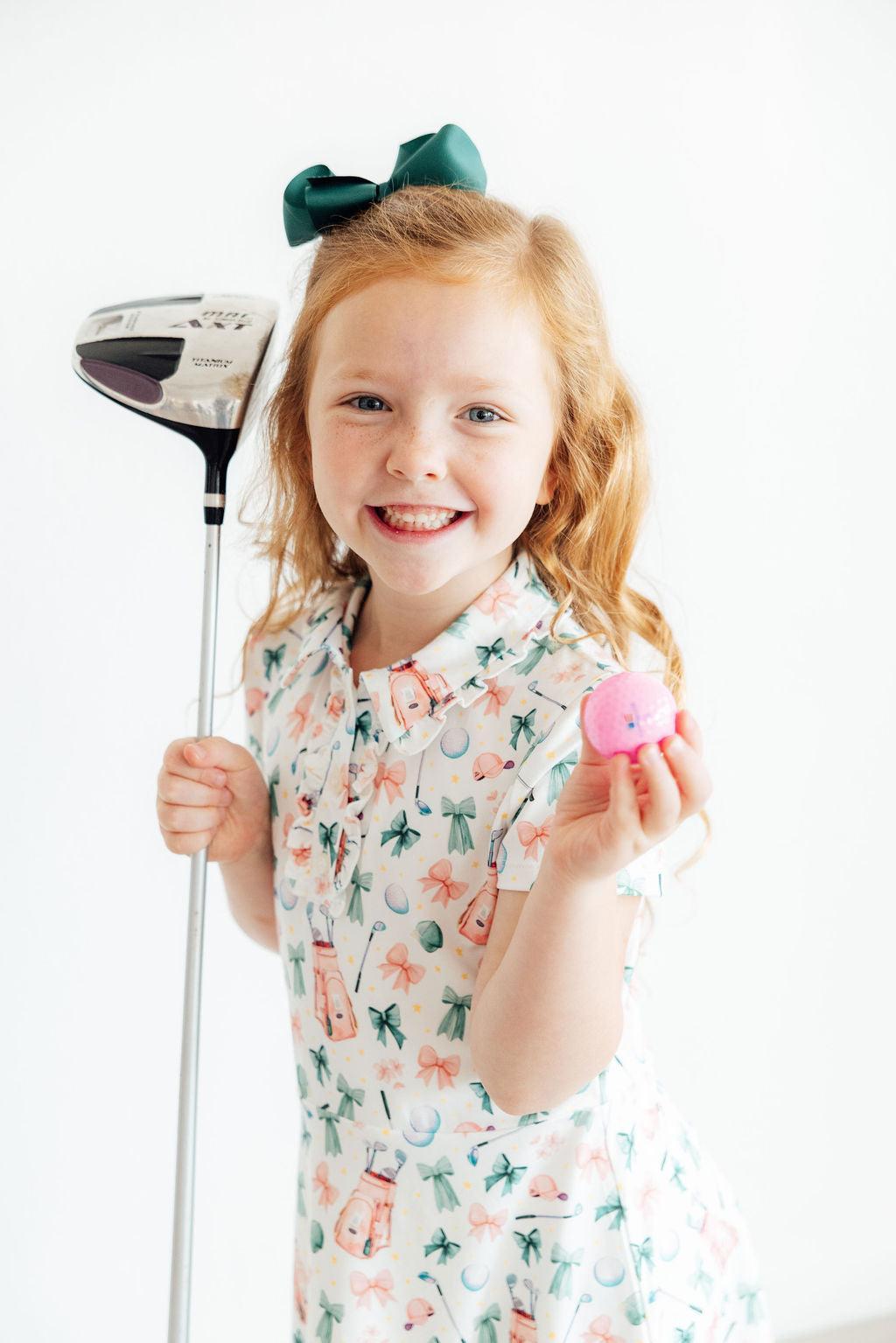 Birdies & Bows Short Sleeve Polo Dress - Doodlebug's Children's Boutique