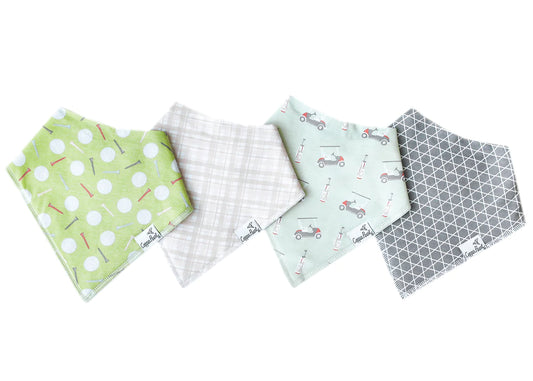 Bogey 4 Pack Bandana Bibs  - Doodlebug's Children's Boutique