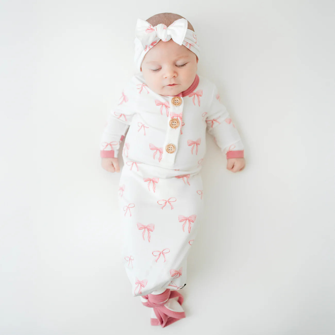 Knotted Gown & Bow Set in Bow - Doodlebug's Children's Boutique