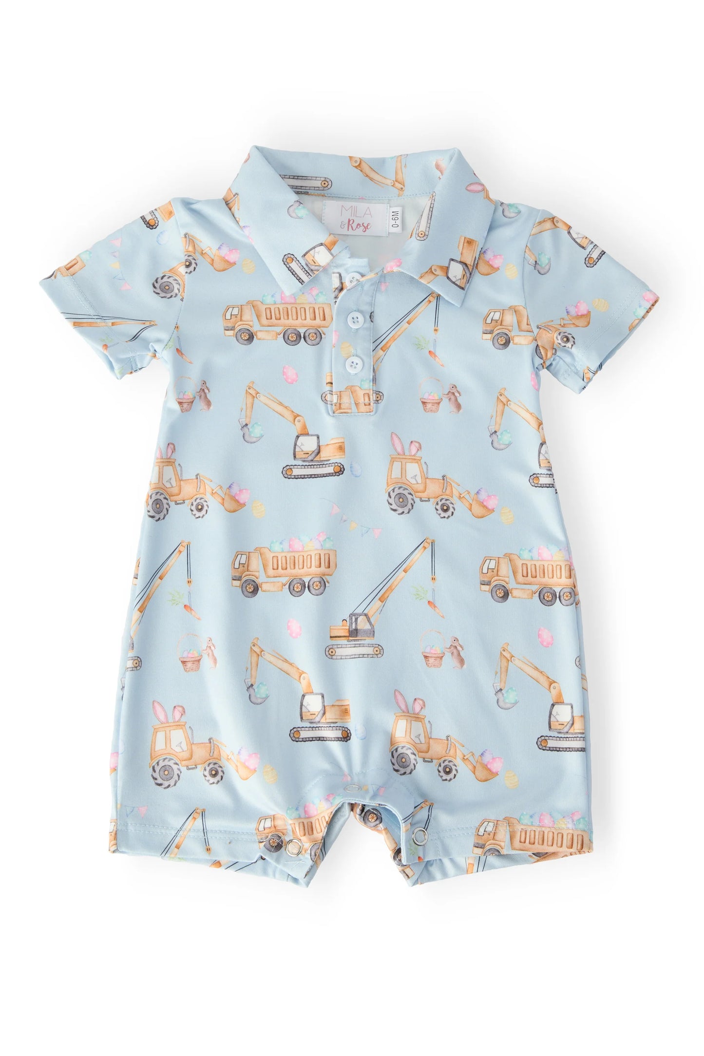 Bunny Builders Polo Shorty - Doodlebug's Children's Boutique