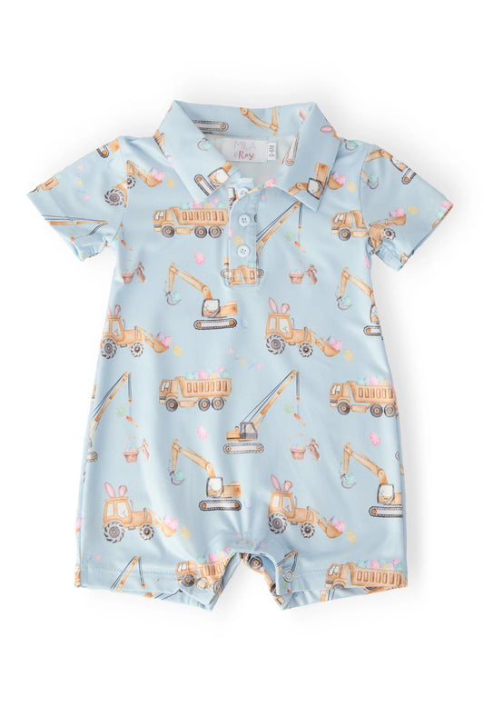 Bunny Builders Polo Shorty - Doodlebug's Children's Boutique
