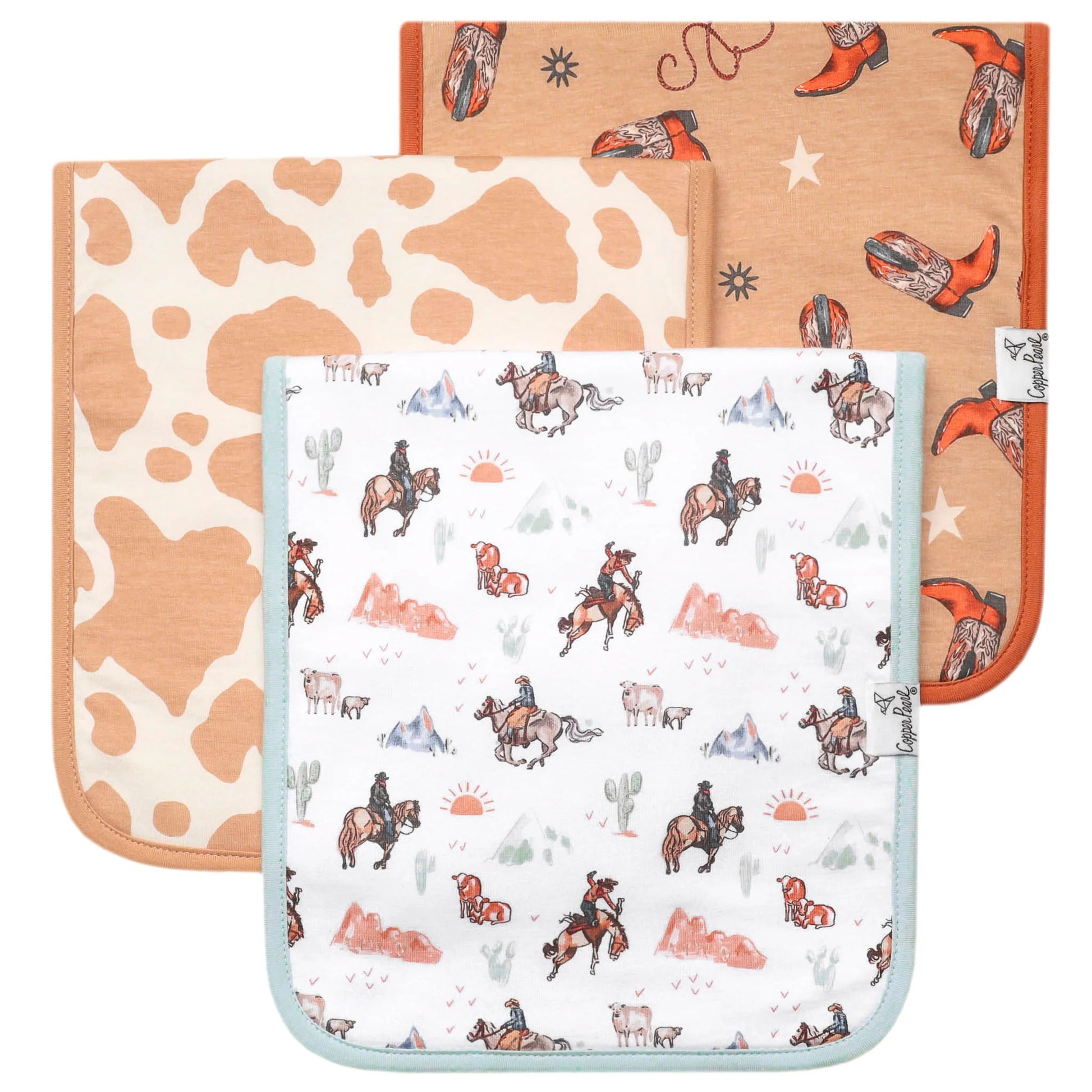 Boone 3 Pack Burp Cloths - Doodlebug's Children's Boutique