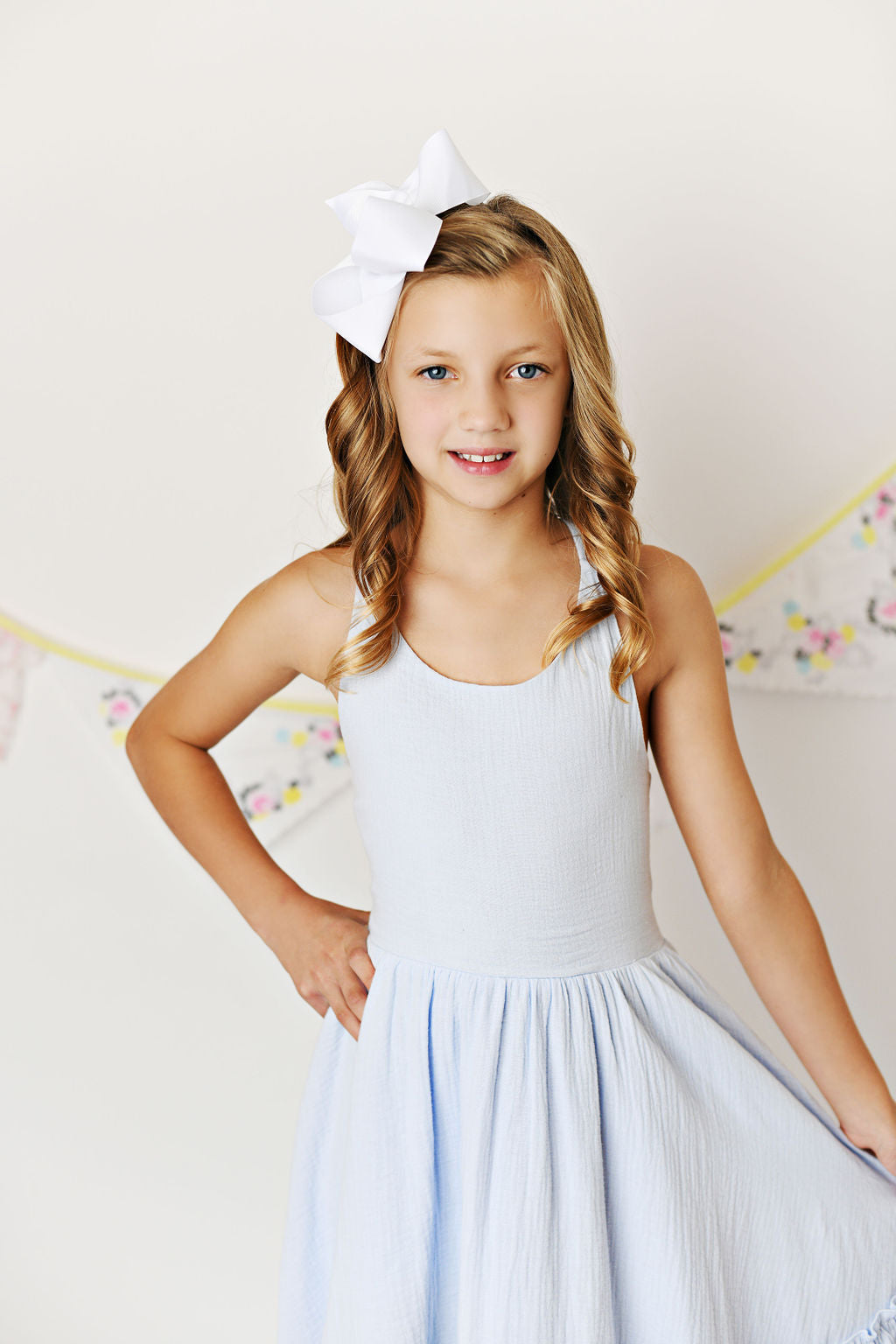Sky Blue Maxi Twirl Dress  - Doodlebug's Children's Boutique