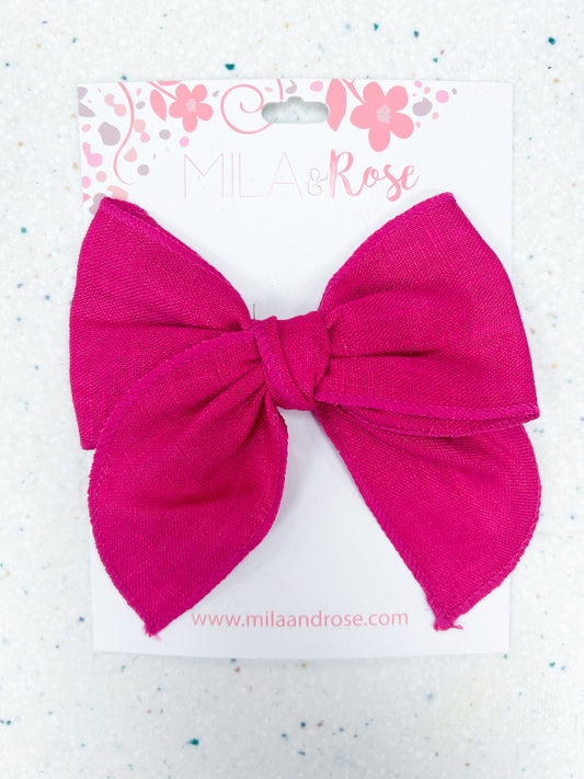 Fuchsia Classic Bow - Doodlebug's Children's Boutique