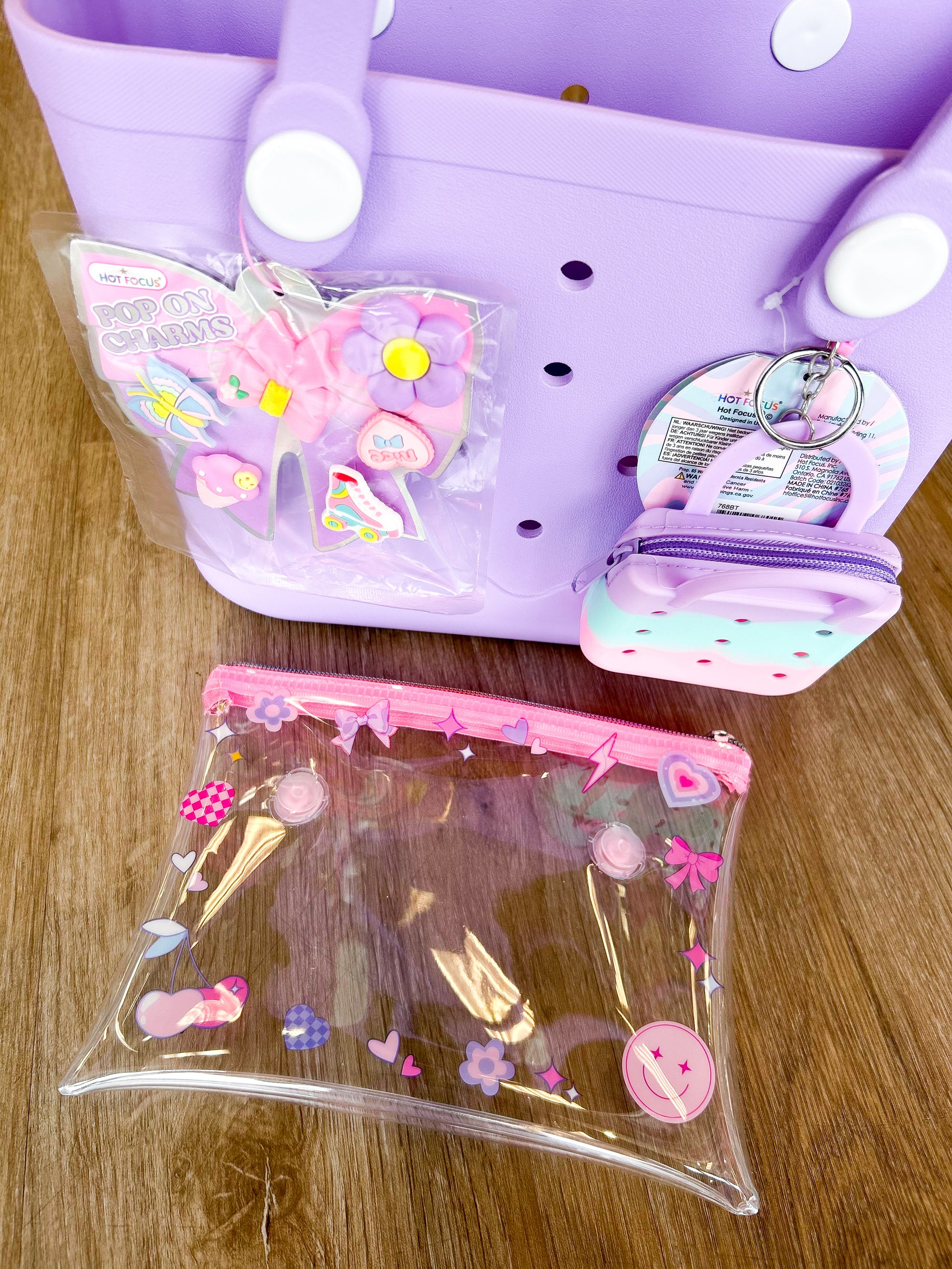 Beach Tote Bag with Bowtiful Charms - Doodlebug's Children's Boutique