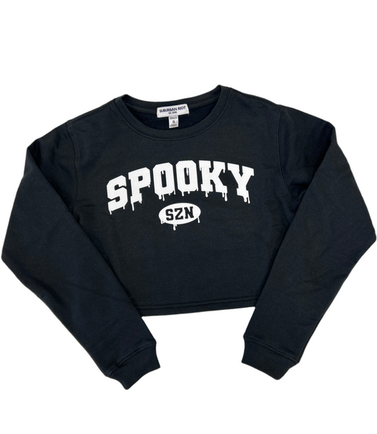 Spooky Szn Boxy Crop Sweatshirt  - Doodlebug's Children's Boutique