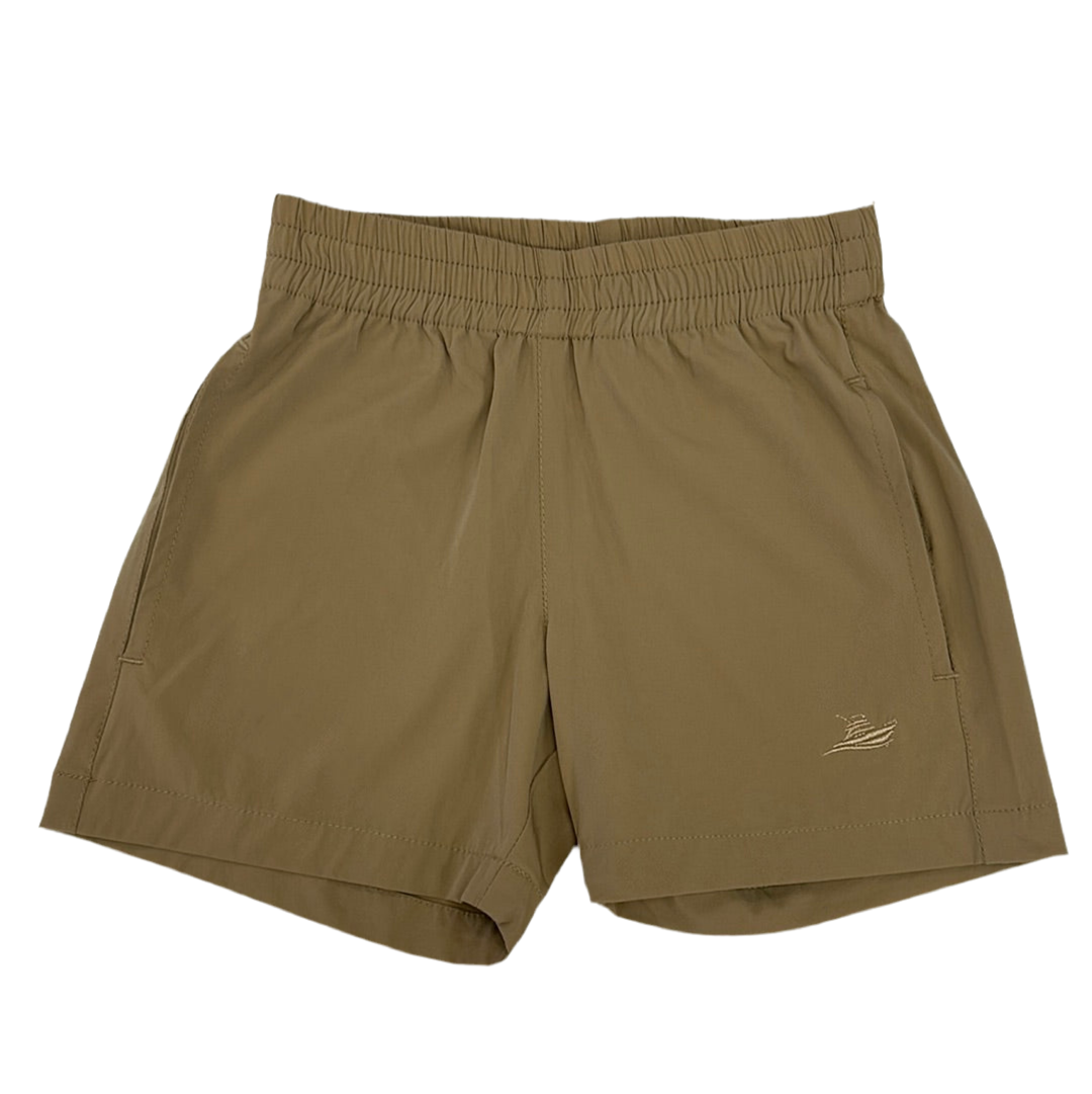 Performance Play Shorts in Khaki  - Doodlebug's Children's Boutique