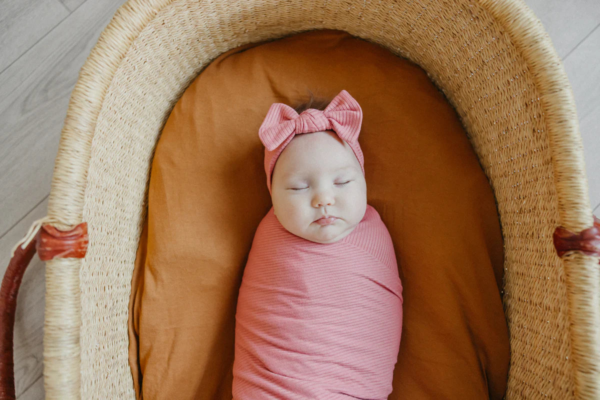Rosewood Knit Headband Bow  - Doodlebug's Children's Boutique
