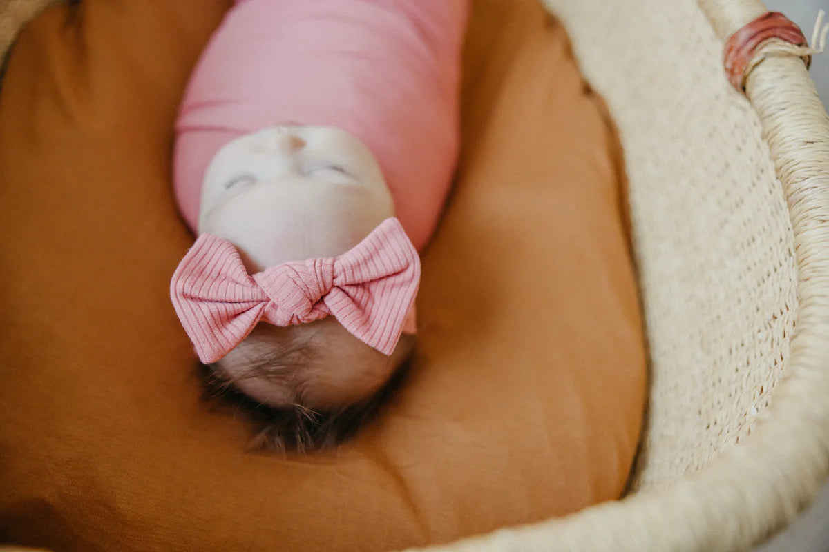 Rosewood Knit Headband Bow  - Doodlebug's Children's Boutique