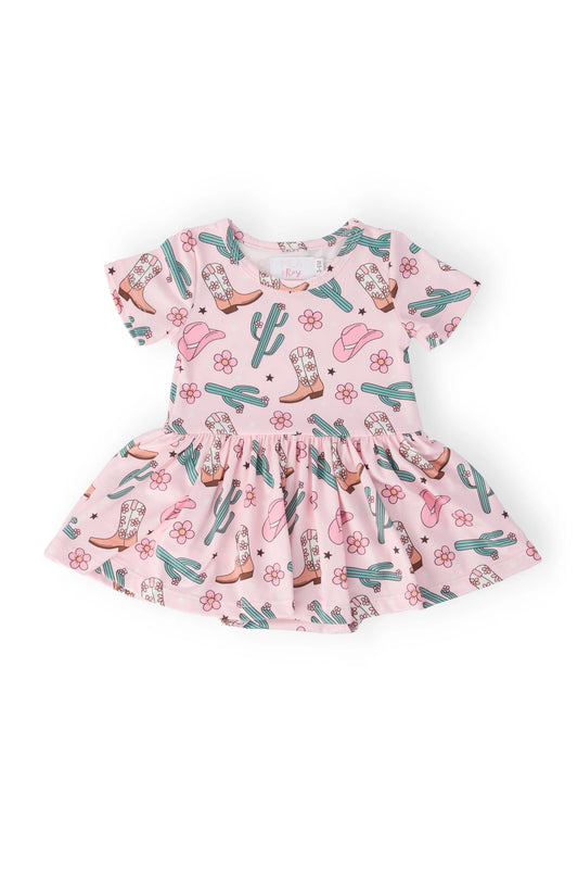 Cactus Cowgirl Short Sleeve Twirl Bodysuit - Doodlebug's Children's Boutique