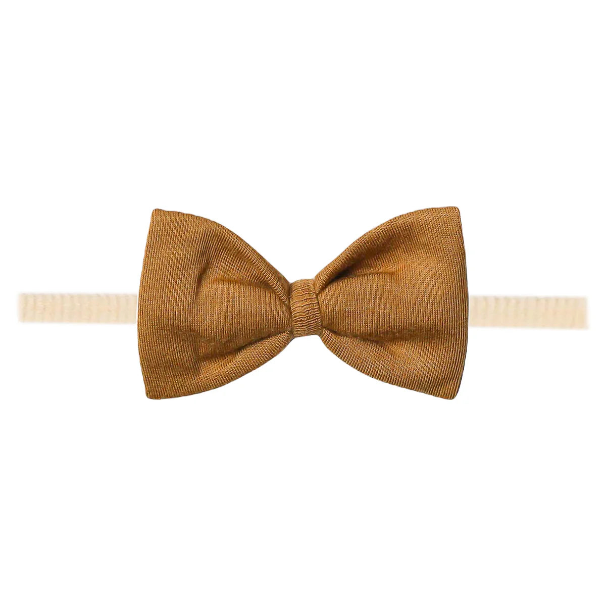 Camel Bowtie Nylon Bow  - Doodlebug's Children's Boutique