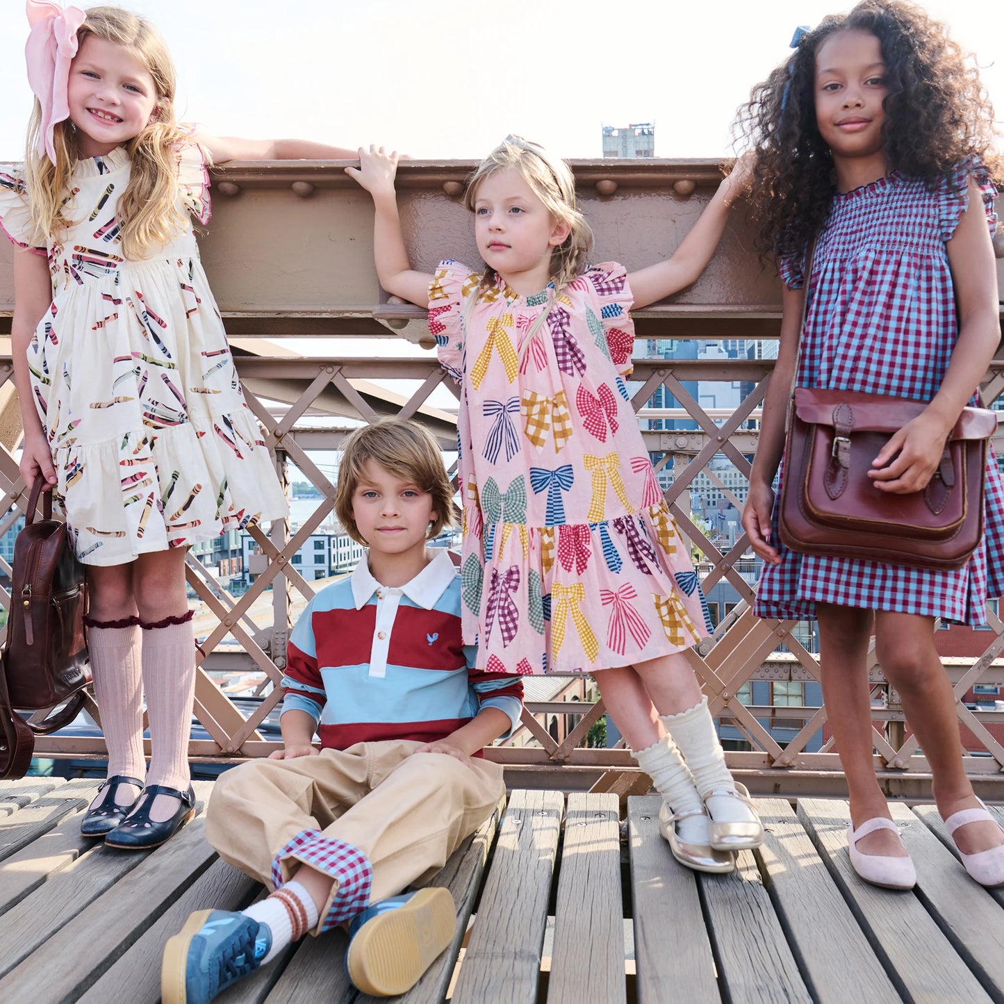 Harper Dress in Patterned Bows - Doodlebug's Children's Boutique