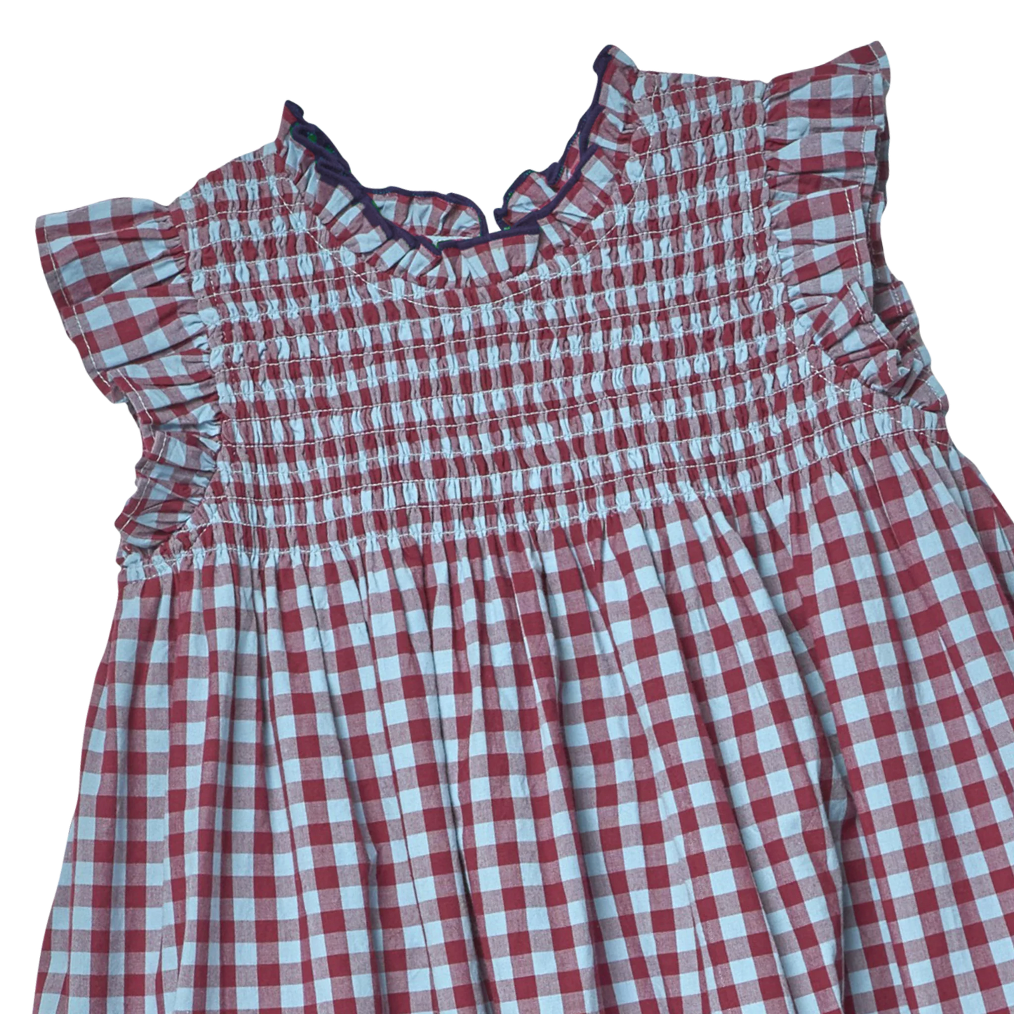Stevie Dress in Red & Blue Check - Doodlebug's Children's Boutique