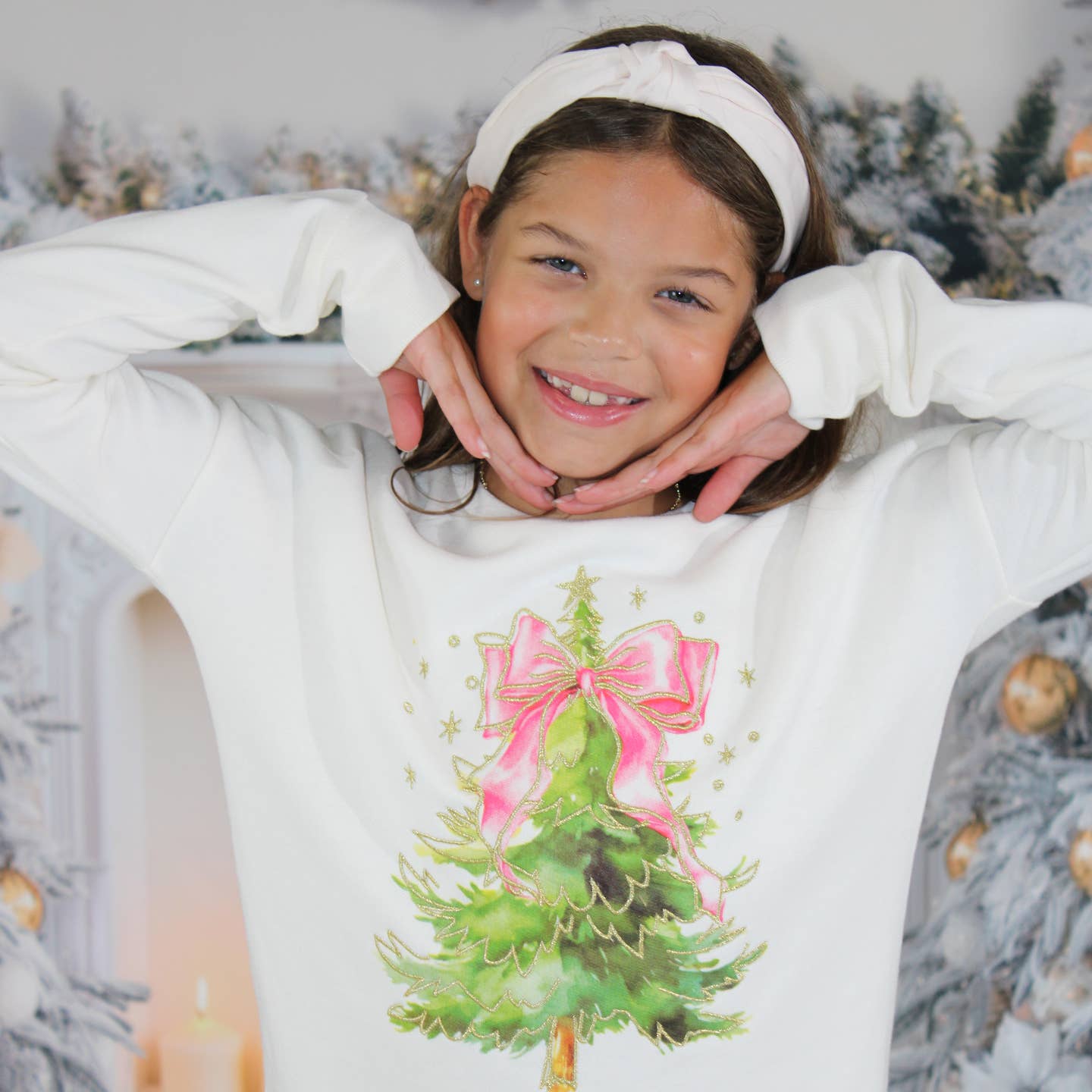 Coquette Christmas Tree Sweatshirt - Doodlebug's Children's Boutique