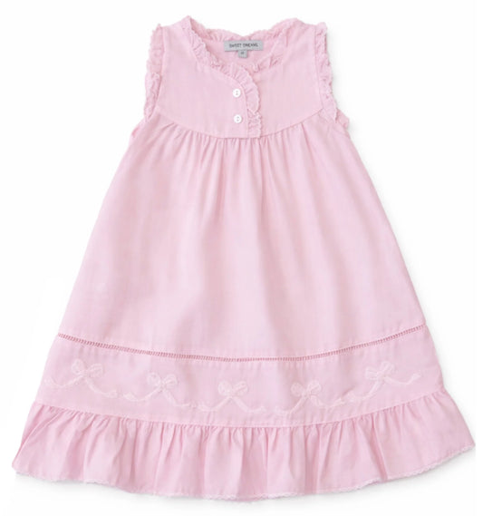 Pink Bows Night Gown - Doodlebug's Children's Boutique