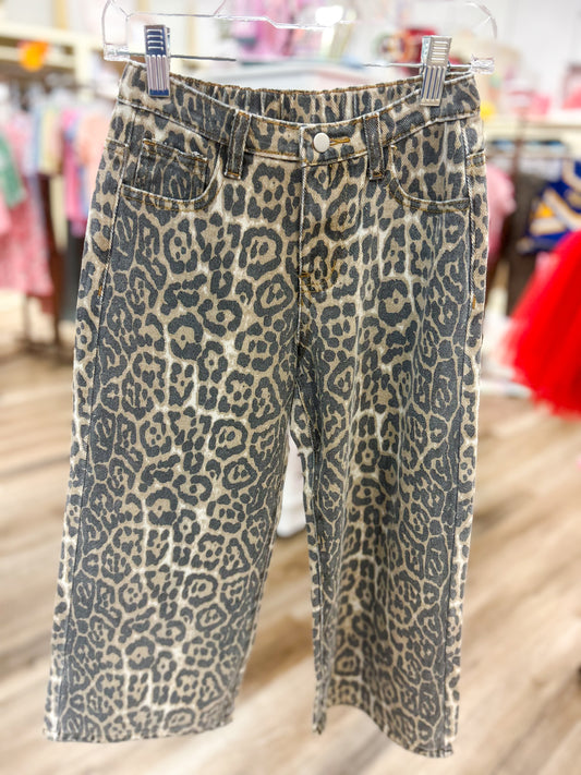 Washed Leopard Relaxed Fit Denim - Doodlebug's Children's Boutique
