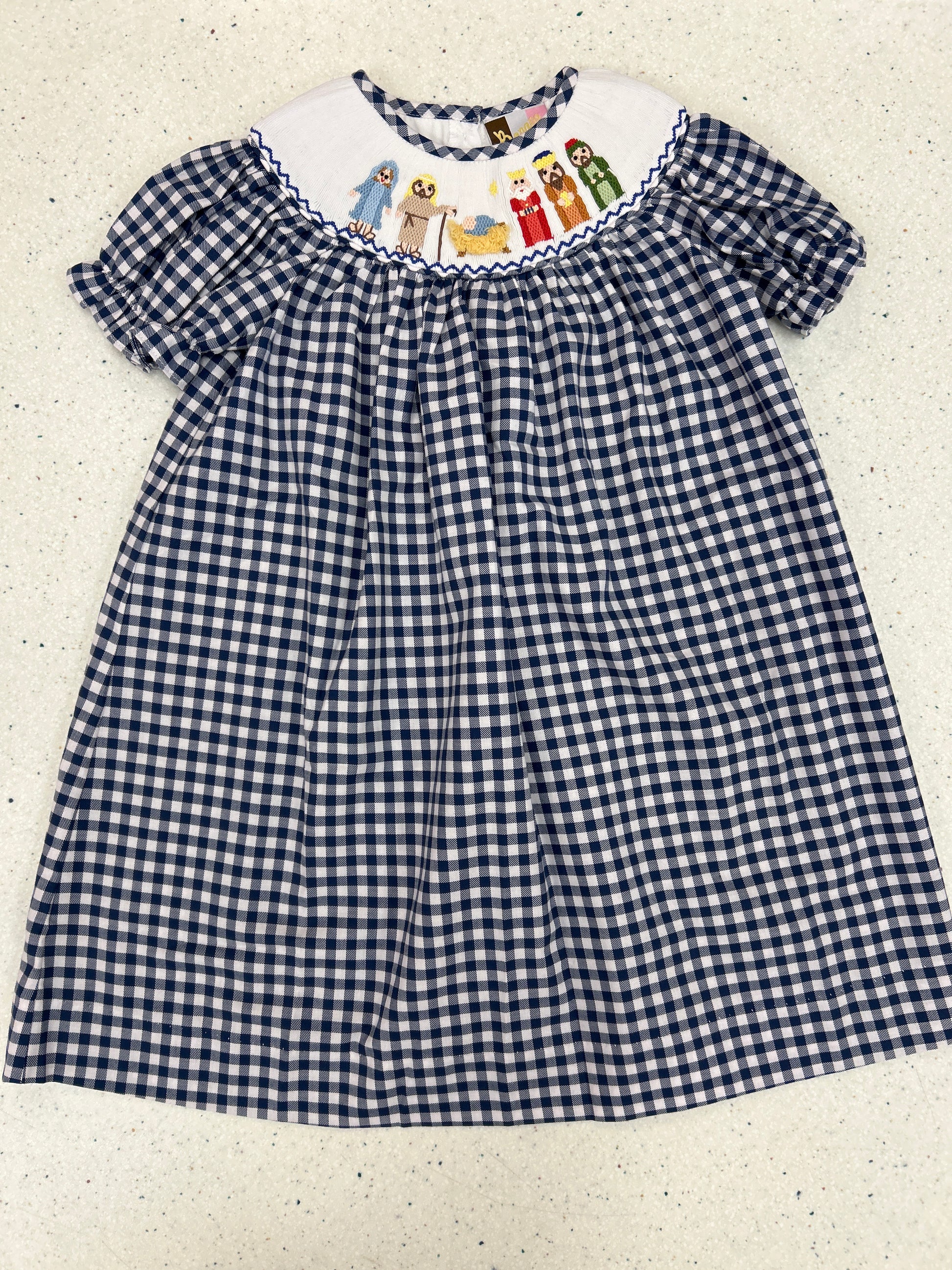 Nativity Smocked Bishop Dress  - Doodlebug's Children's Boutique