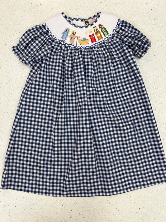 Nativity Smocked Bishop Dress  - Doodlebug's Children's Boutique