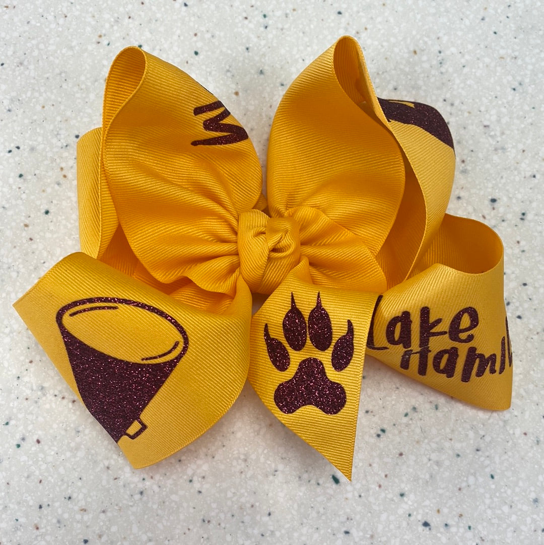 Gold Lake Hamilton Wolves Bow Megaphone - Doodlebug's Children's Boutique