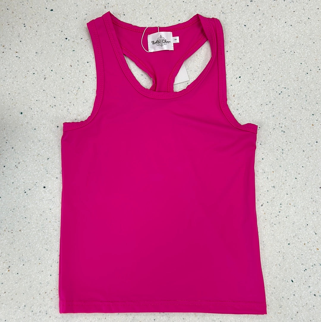 Neon Pink Racerback Tank  - Doodlebug's Children's Boutique