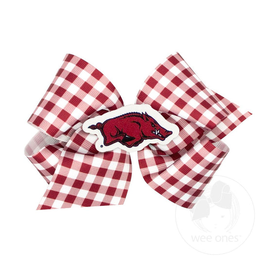 Arkansas Razorbacks Gingham King Bow - Doodlebug's Children's Boutique