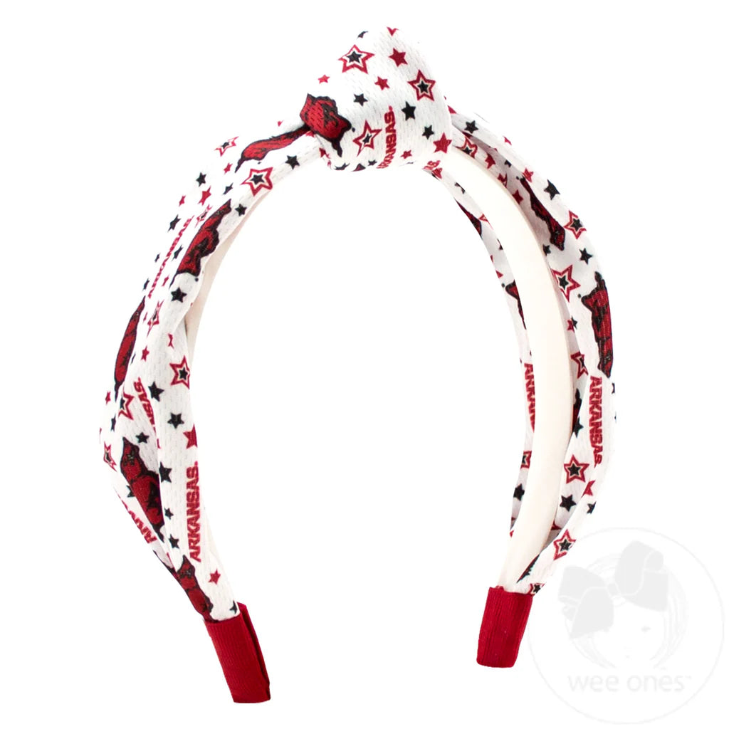 Arkansas Razorbacks Print Soft  Knot Wrap Headband  - Doodlebug's Children's Boutique