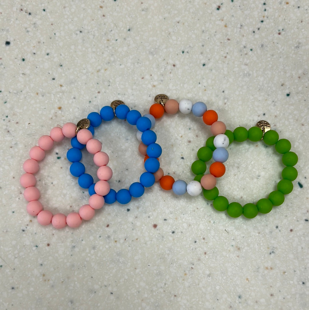 Silicone Bead Stretch Bracelet Without Charm - Doodlebug's Children's Boutique