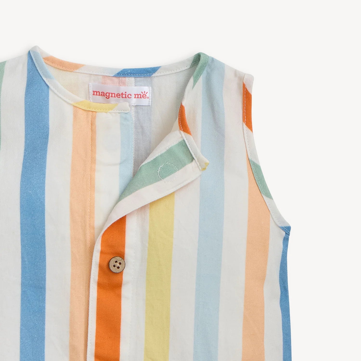 Multi Stripe Cotton Magnetic Pant Romper - Doodlebug's Children's Boutique