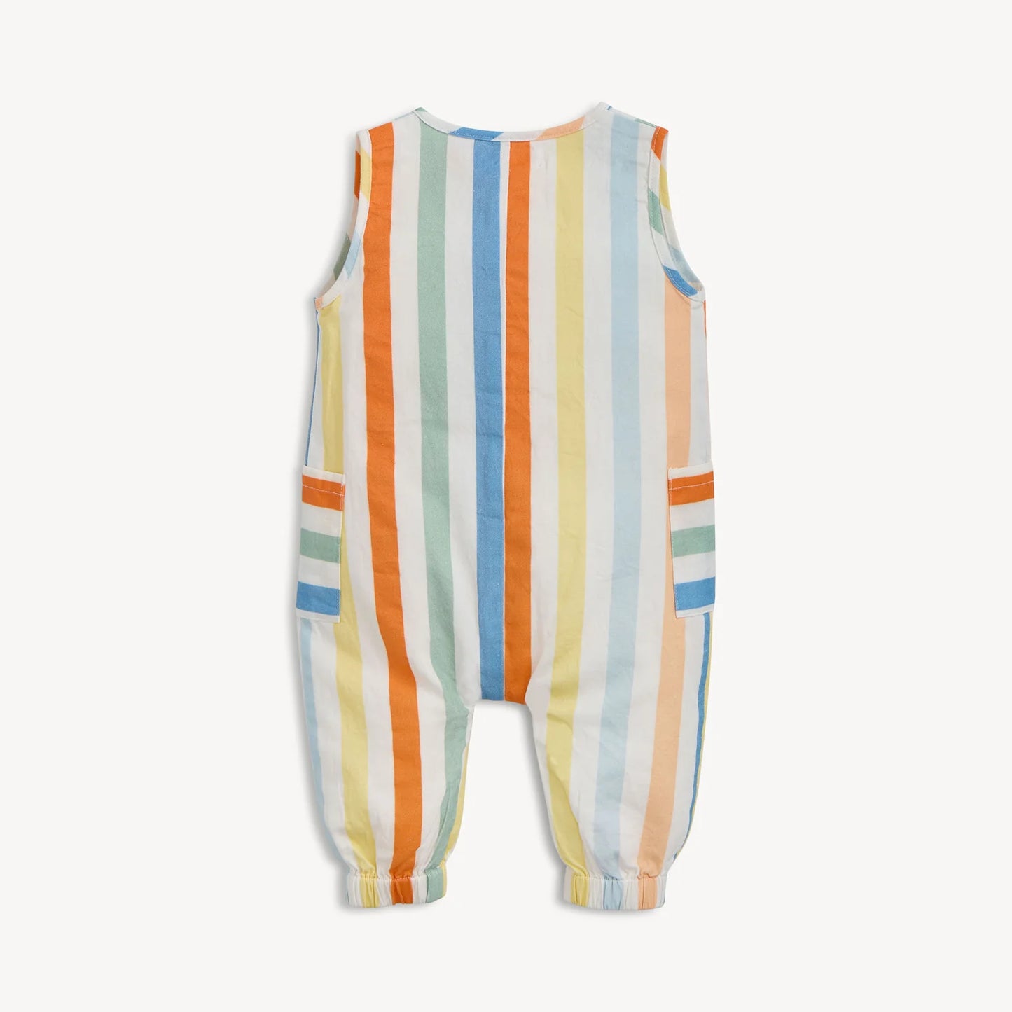Multi Stripe Cotton Magnetic Pant Romper - Doodlebug's Children's Boutique