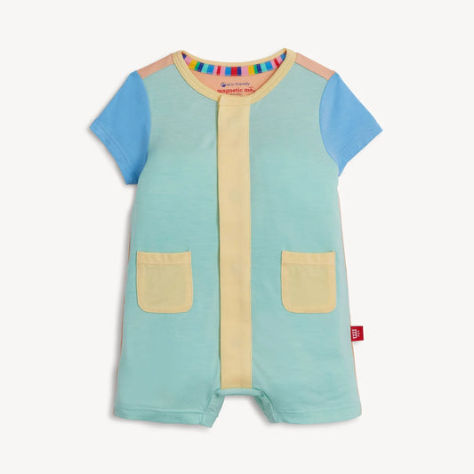 Aloe Color Block Modal Magnetic Romper - Doodlebug's Children's Boutique