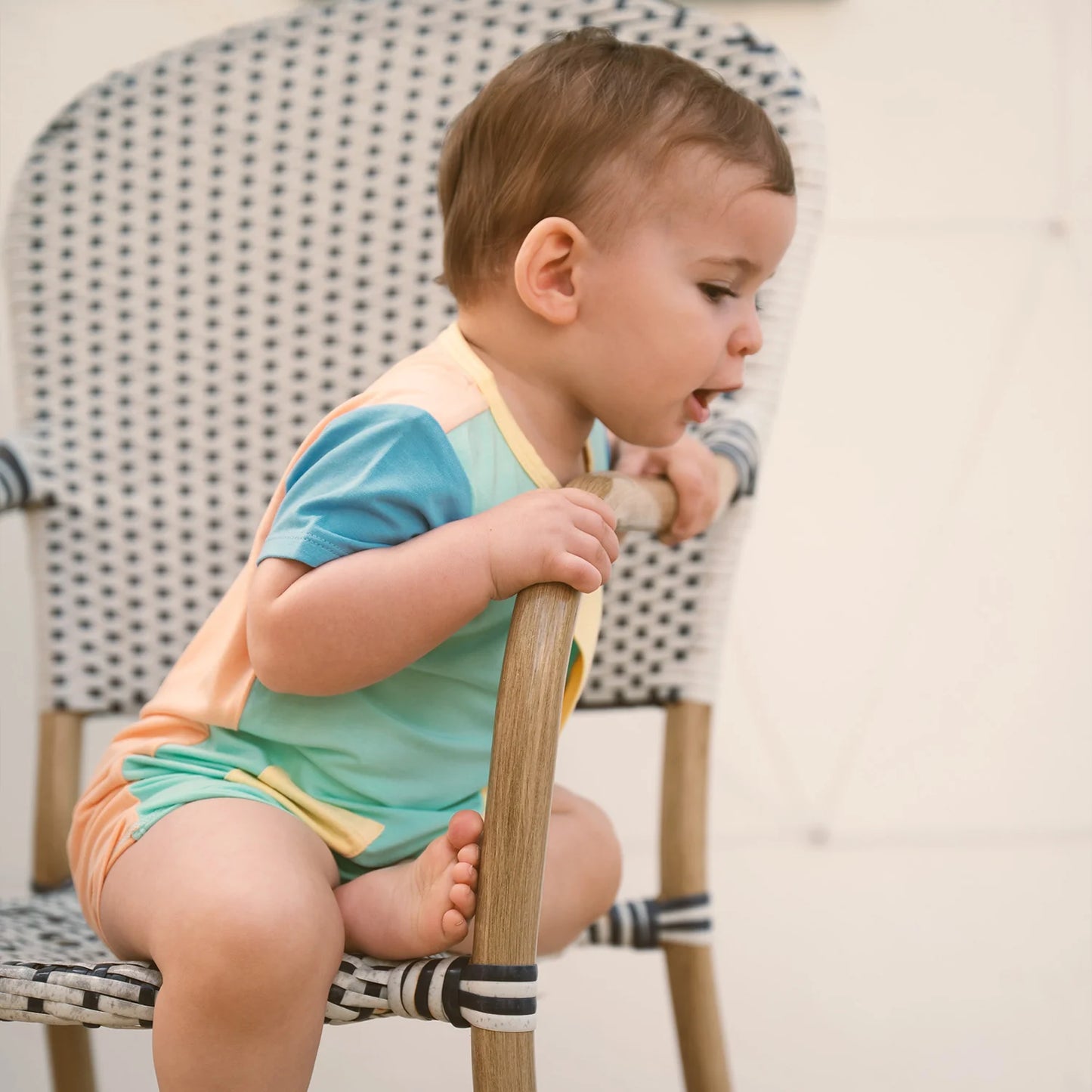 Aloe Color Block Modal Magnetic Romper - Doodlebug's Children's Boutique