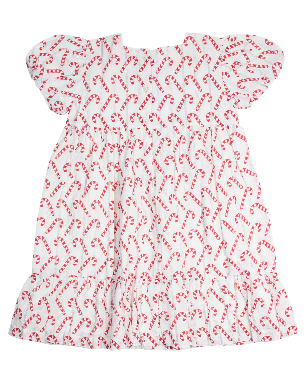 Candy Cane Puff Sleeve Dress  - Doodlebug's Children's Boutique