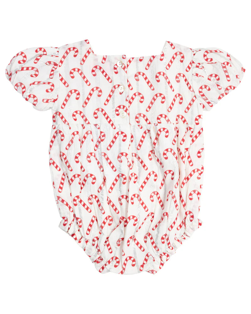 Candy Cane Puff Sleeve Bubble  - Doodlebug's Children's Boutique