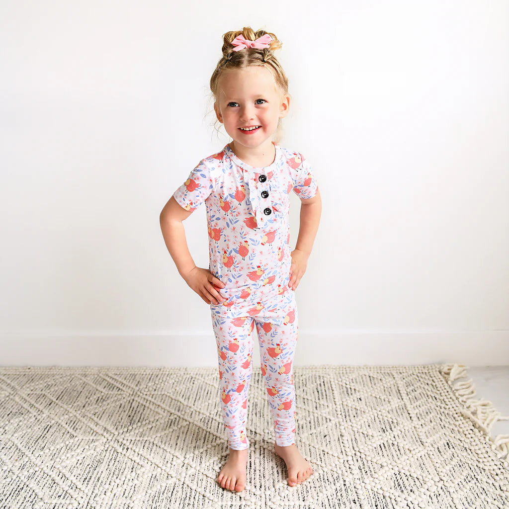 Dixie Chicken Ruffle 2 Piece Pajama  - Doodlebug's Children's Boutique