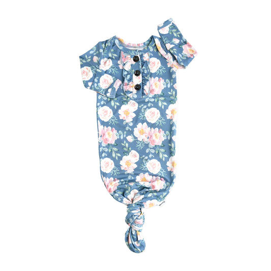 Kathryn Knotted Ruffle Button Gown  - Doodlebug's Children's Boutique