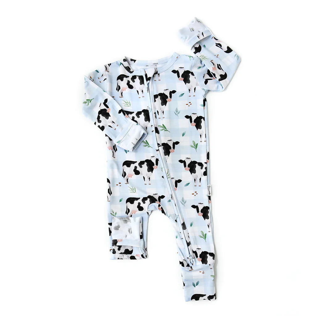 Cody Cow Zip 3 months - Doodlebug's Children's Boutique