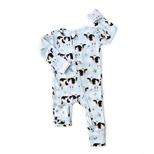 Cody Cow Zip 3 months - Doodlebug's Children's Boutique