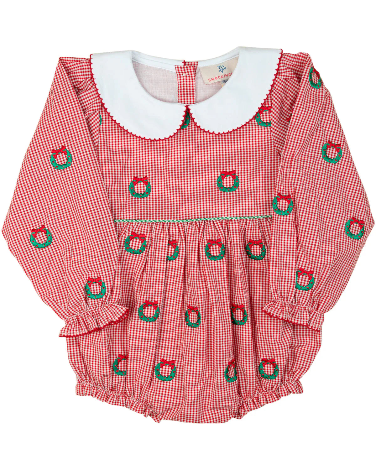 Christmas Wreaths Embroidered Bubble - Doodlebug's Children's Boutique