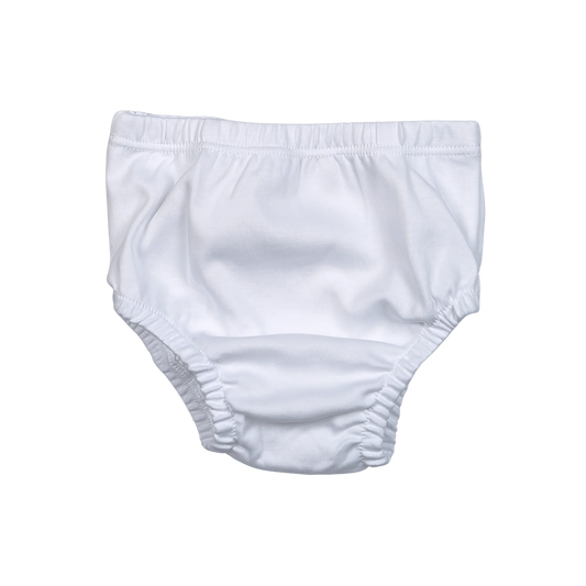 White Pima Diaper Cover - Doodlebug's Children's Boutique