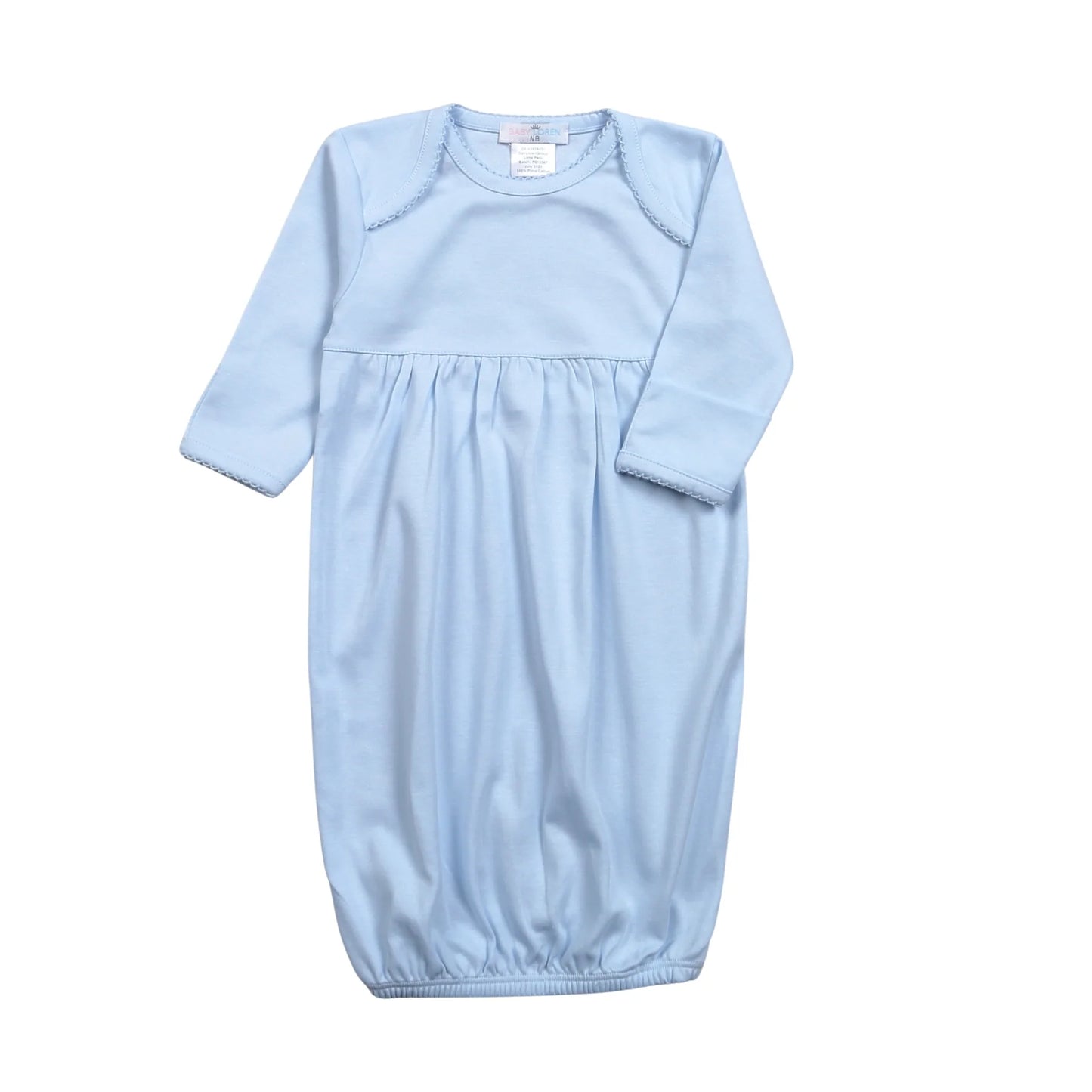 Blue Picot Trim Gown - Doodlebug's Children's Boutique