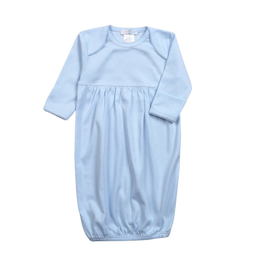 Blue Picot Trim Gown - Doodlebug's Children's Boutique